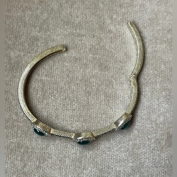 Judith Ripka Chalcedony & Chrome Diopside Gold Clad Sterling Bangle Cuff - Picture 7 of 16